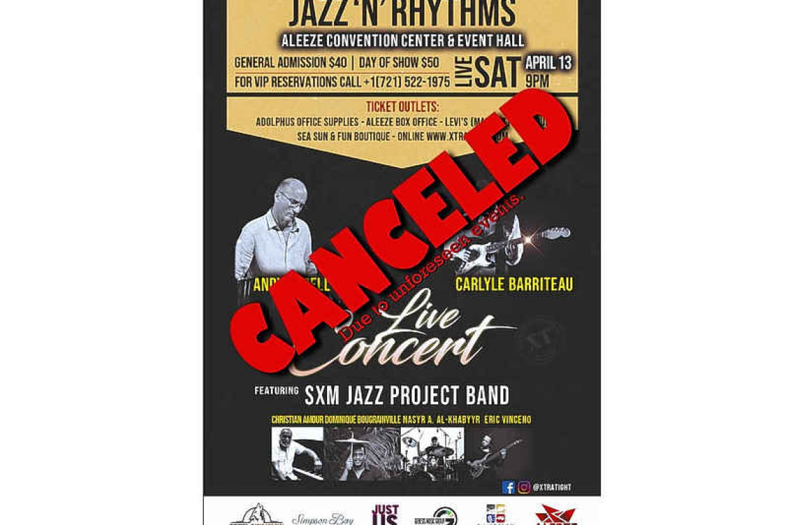 Jazz 'N' Rhythms Event on April 13 Cancelled