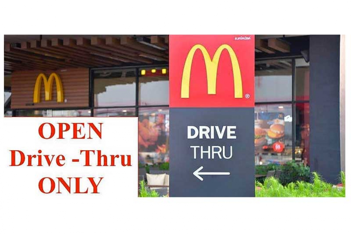 ‘Drive thru’ only  at McDonald’s 