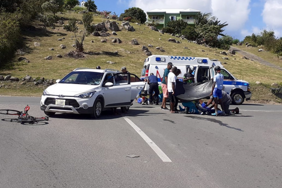 Bike riders injured  in collision with car 