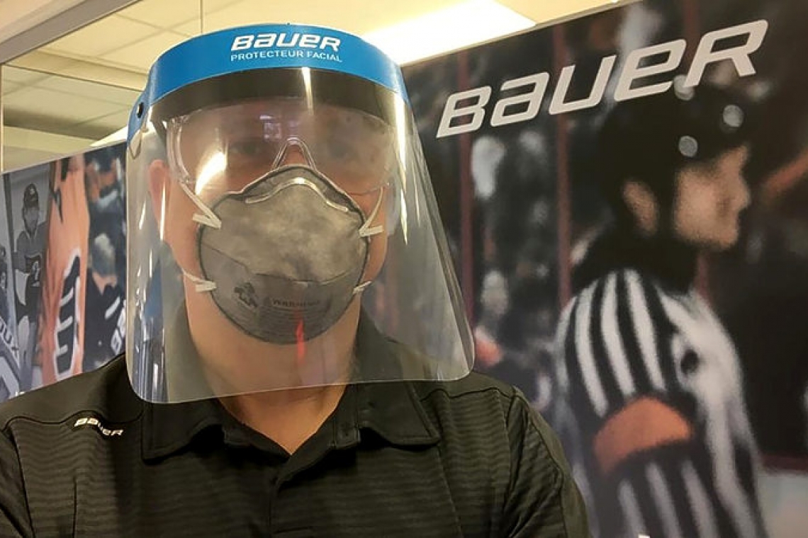 Hockey visors into face shields: Hockey  gear maker tweaks equipment for health workers