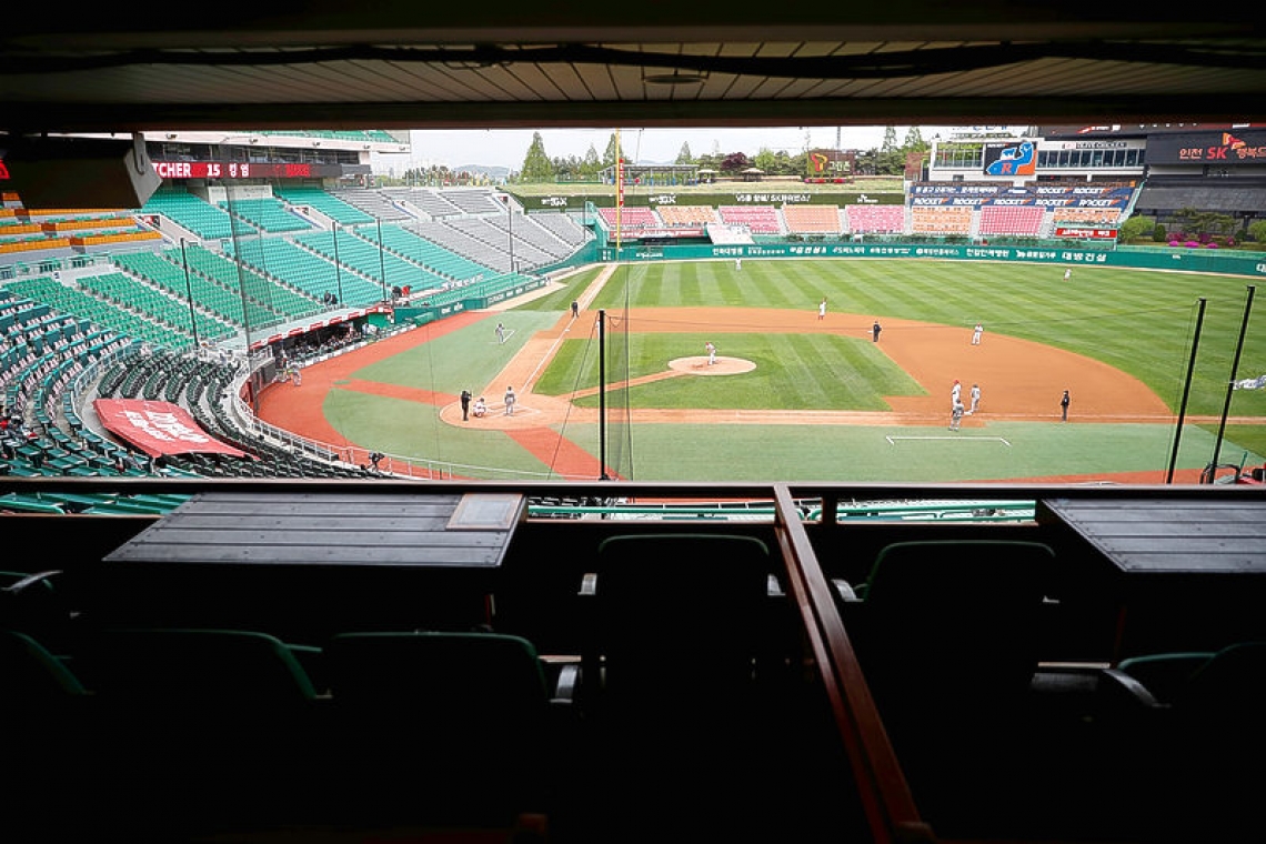  Korea league kicks off with 'socially  distant' first pitch - but no fans