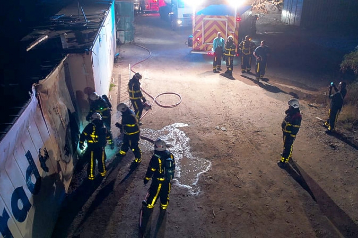 Fire Dept. puts out blaze in  container in Sucker Garden