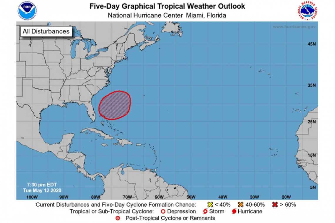      NHC monitoring weather  system near Bahamas   