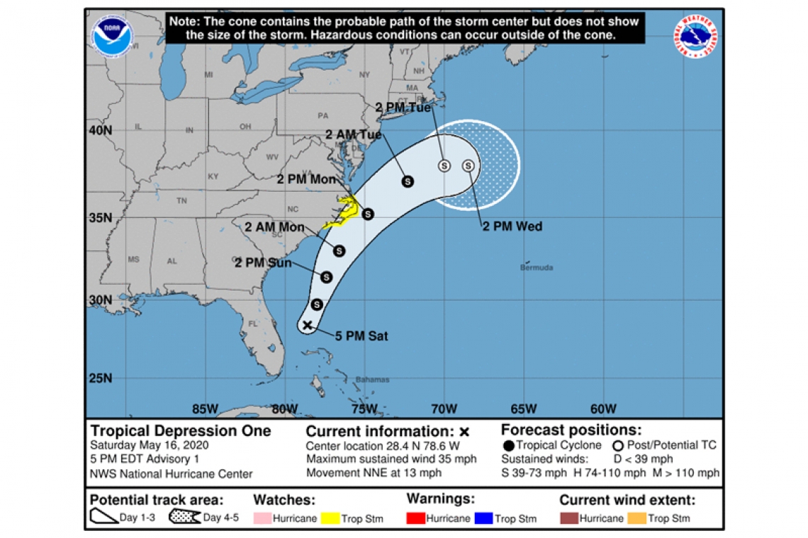 ...TROPICAL DEPRESSION FORMS OFF THE COAST OF EAST-CENTRAL FLORIDA...