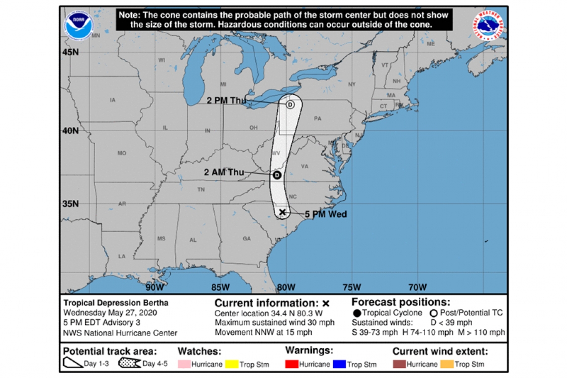 Tropical Depression Bertha Advisory Number   3