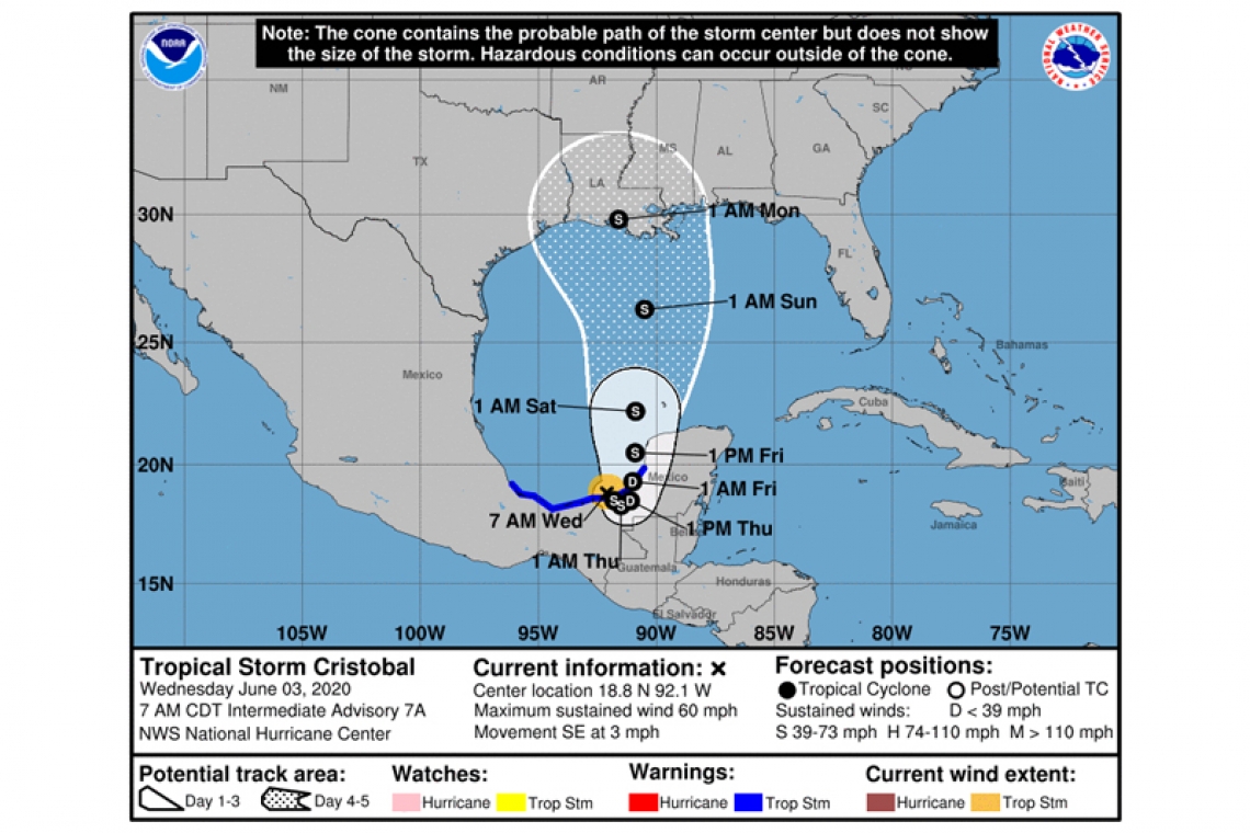 Tropical Storm Cristobal Intermediate Advisory Number 7A
