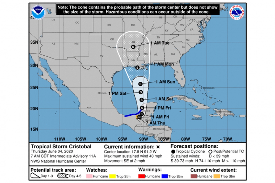 Tropical Storm Cristobal Intermediate Advisory Number 11A 
