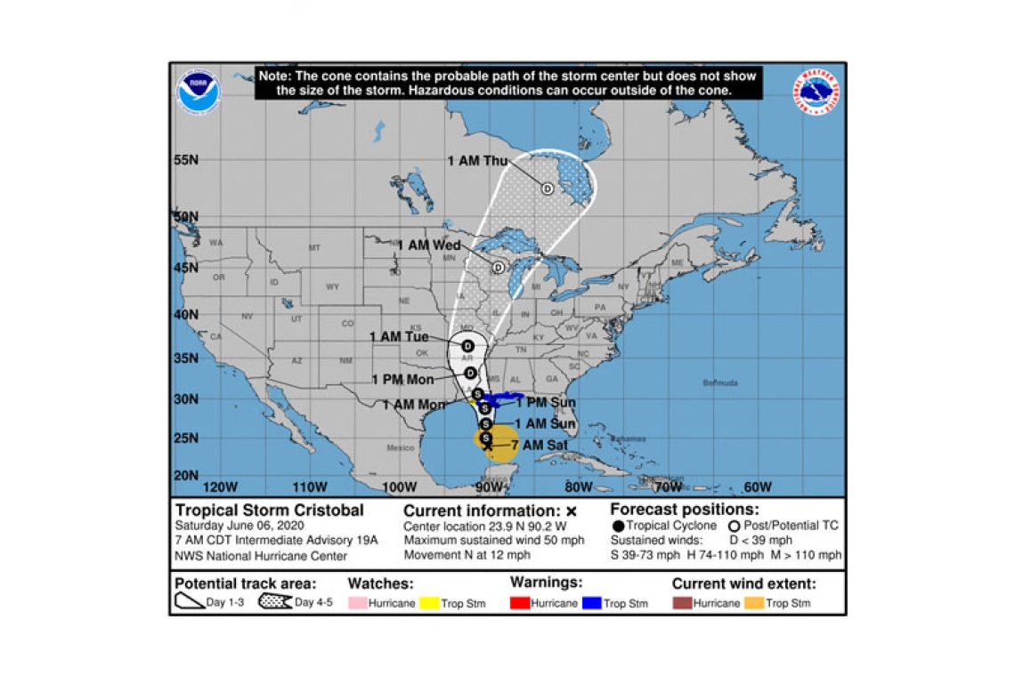 Tropical Storm Cristobal Intermediate Advisory Number 19A