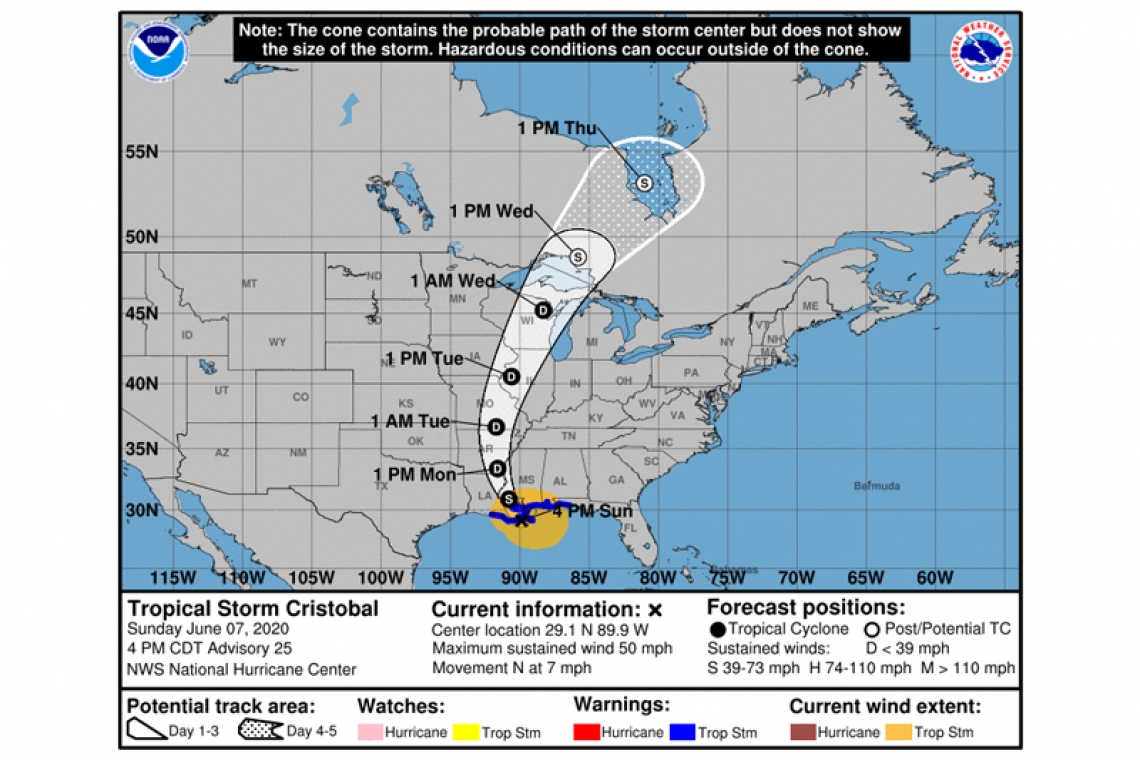 Tropical Storm Cristobal Advisory Number  25