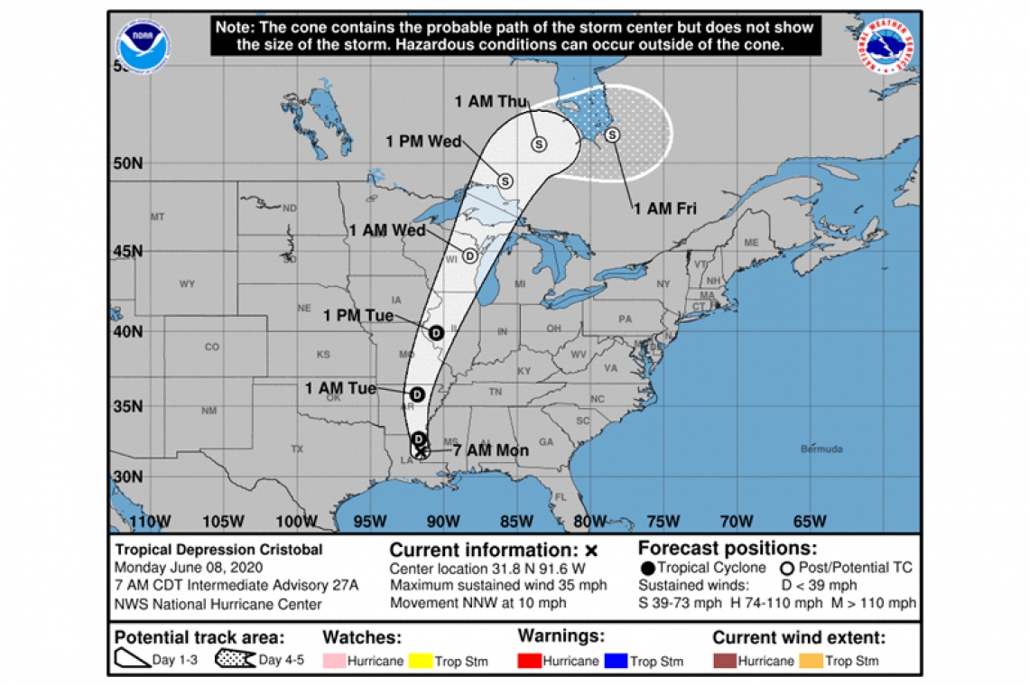 Tropical Depression Cristobal Intermediate Advisory Number 27A