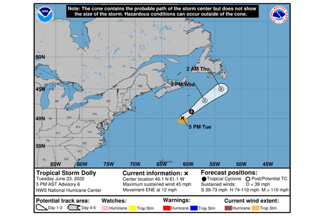 ...DOLLY BEGINNING TO MOVE AWAY FROM THE GULF STREAM CURRENT...