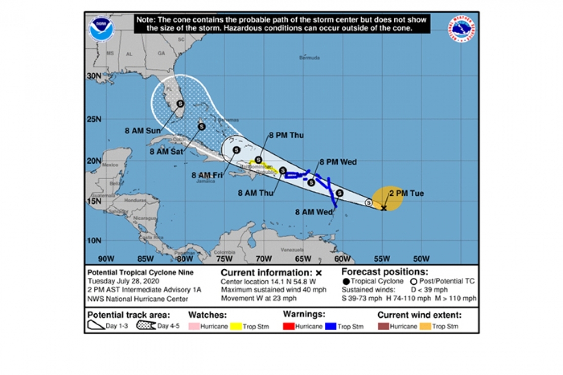 EOC activated as country goes  under Tropical Storm Warning