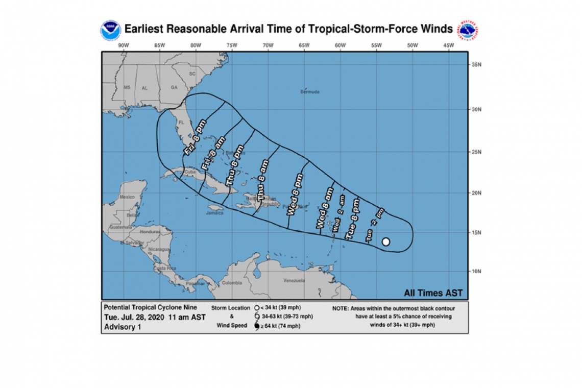 Potencial Ciclon Tropical Nueve Numero 1