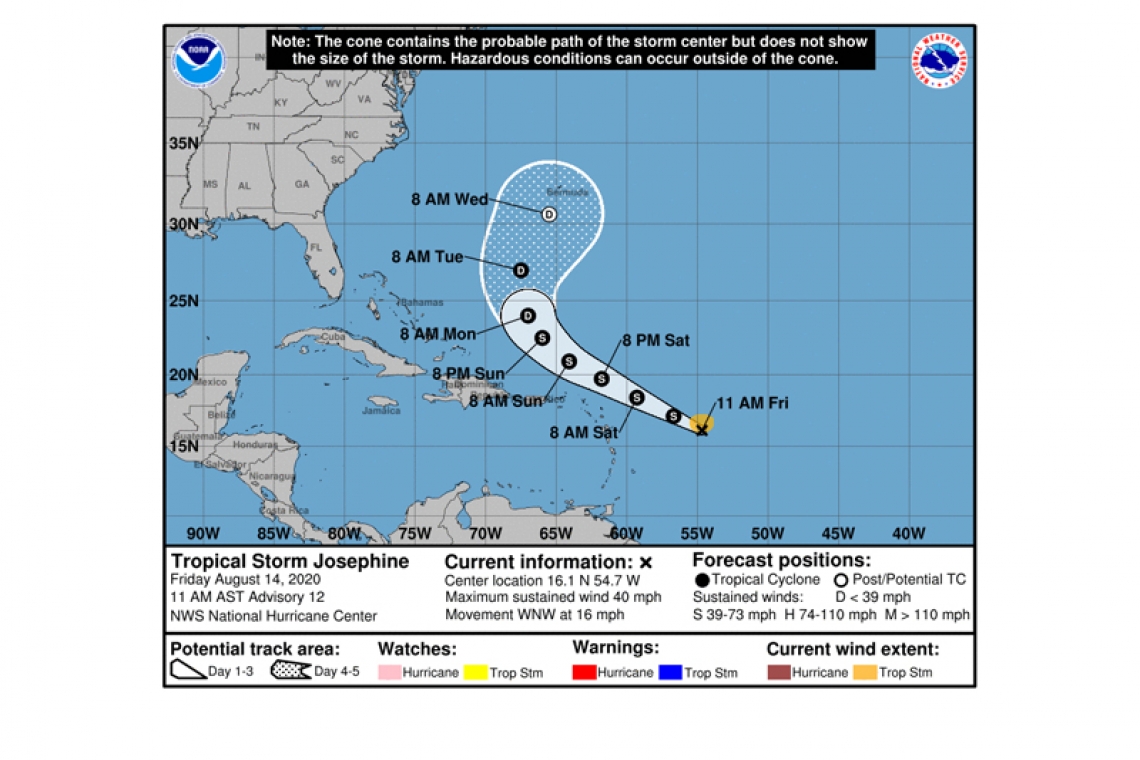 ...HURRICANE HUNTER AIRCRAFT SCHEDULED TO INVESTIGATE JOSEPHINE THIS AFTERNOON...