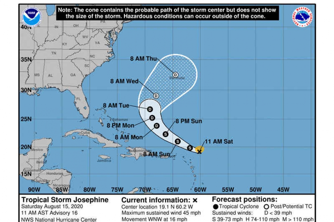 ...CENTER OF JOSEPHINE PASSING TO THE NORTHEAST OF THE LEEWARD ISLANDS...