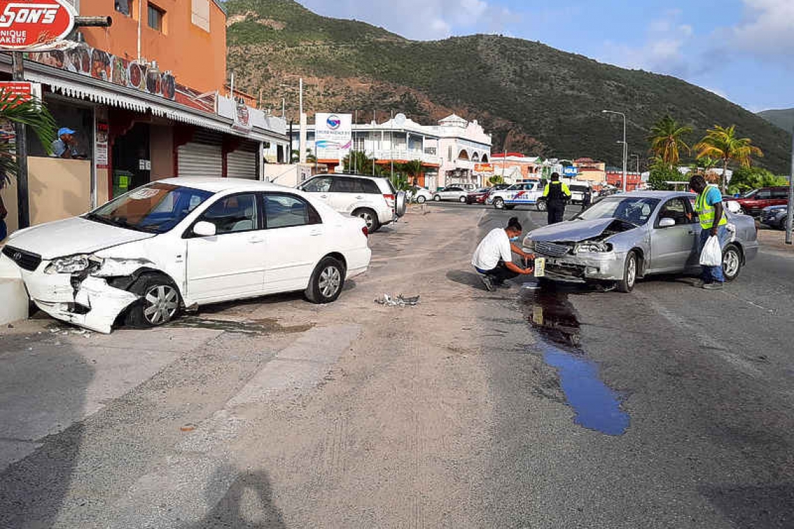 Two cars damaged in  accident on Pondfill 