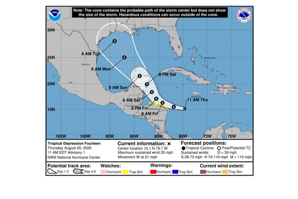 Tropical Depression Fourteen Advisory Number 1