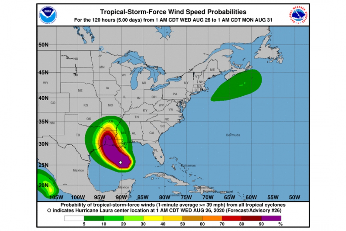 ...WIND AND WATER LEVELS INCREASING AS EXTREMELY DANGEROUS HURRICANE LAURA TAKES AIM AT THE NORTHWEST GULF COAST...