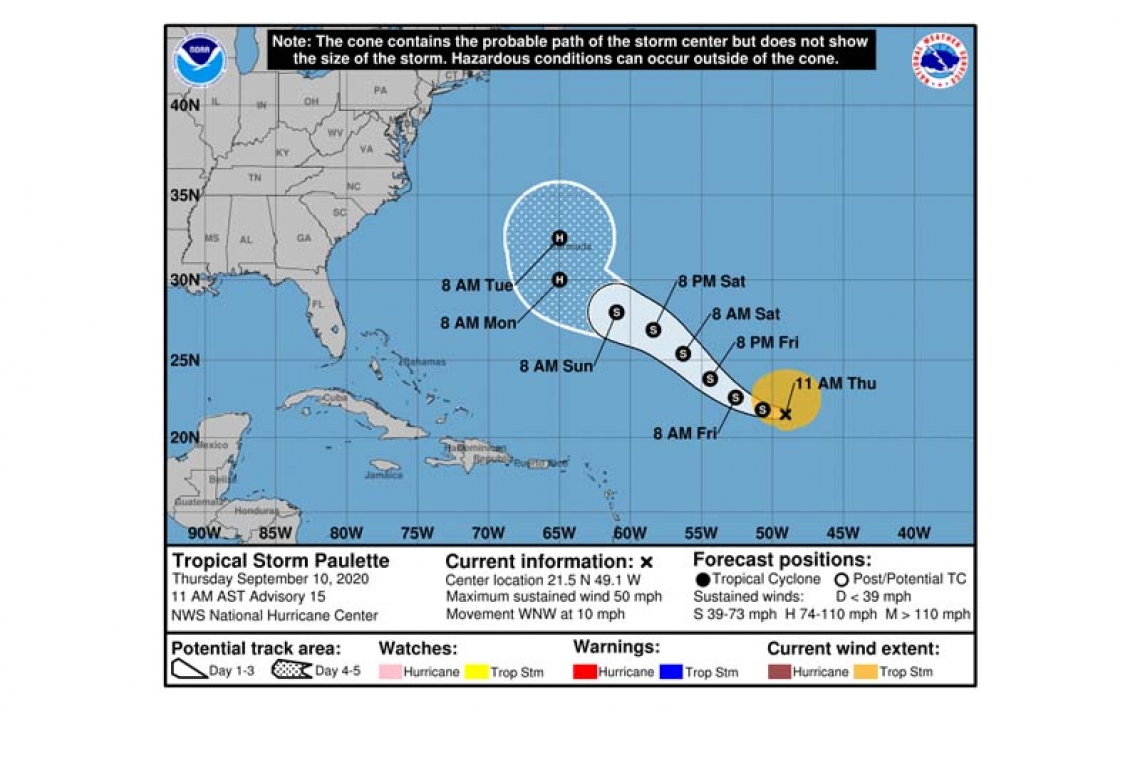 ...PAULETTE A LITTLE WEAKER BUT EXPECTED TO RESTRENGTHEN IN A COUPLE OF DAYS...