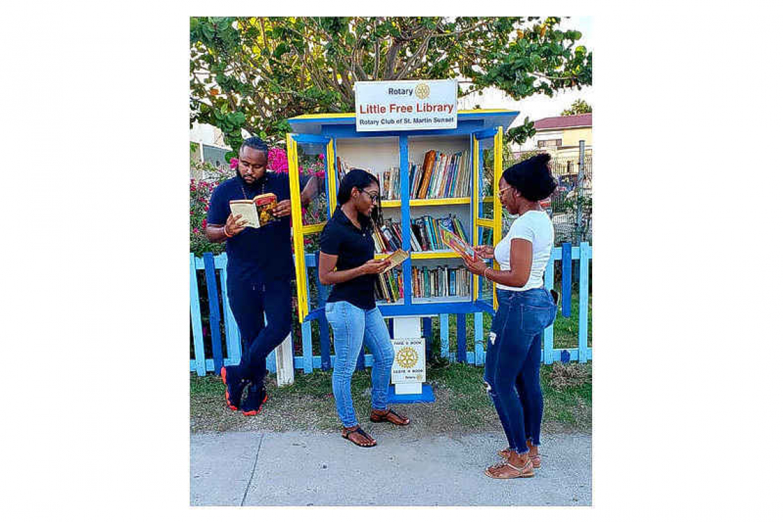  Rotary Sunset launches  new Little Free Library