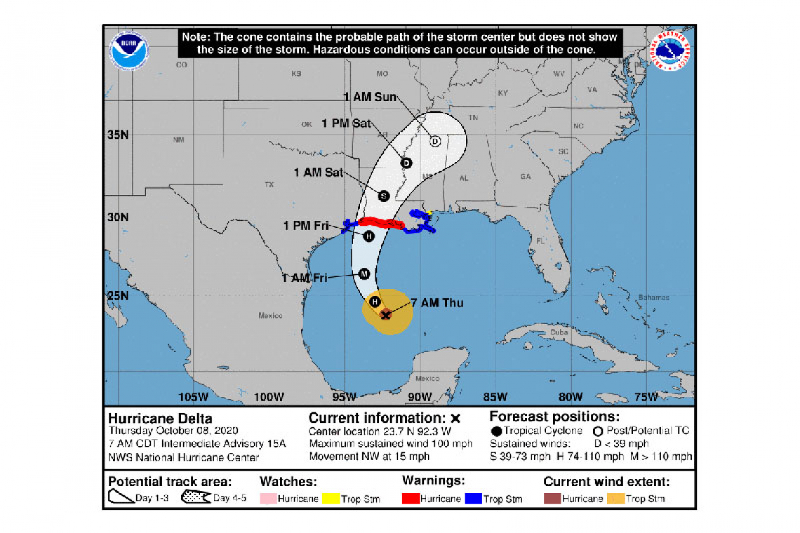 ...NOAA AND AIR FORCE RESERVE HURRICANE HUNTER AIRCRAFT INVESTIGATING DELTA...