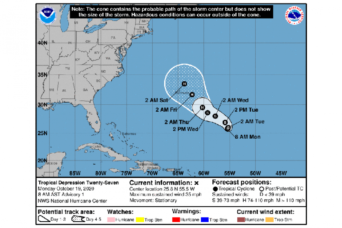 ...TROPICAL DEPRESSION FORMS OVER THE CENTRAL ATLANTIC...