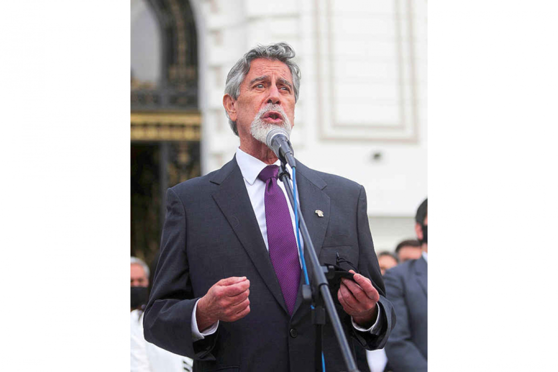 Peru names centrist lawmaker as third president in past week
