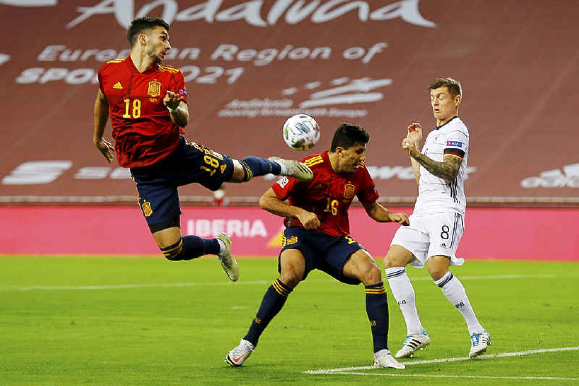 Spain hammer Germany 6-0 to reach Nations League final four