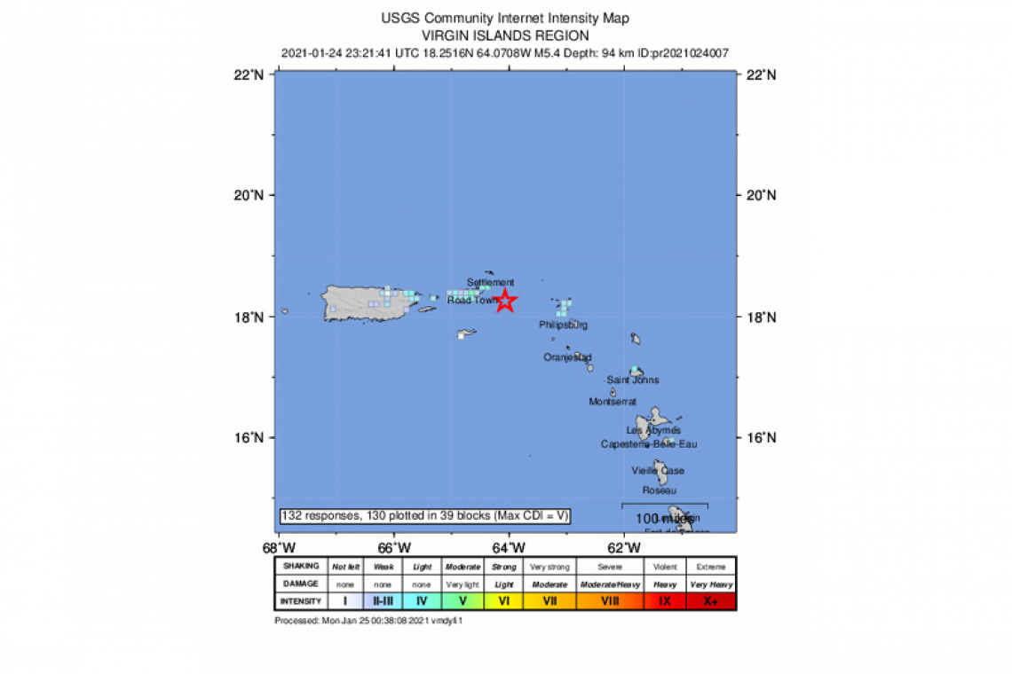 UPDATE: 5.4 quake felt  across island