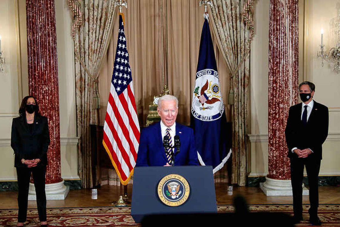 'America is back' - Biden touts muscular foreign policy in first diplomatic speech