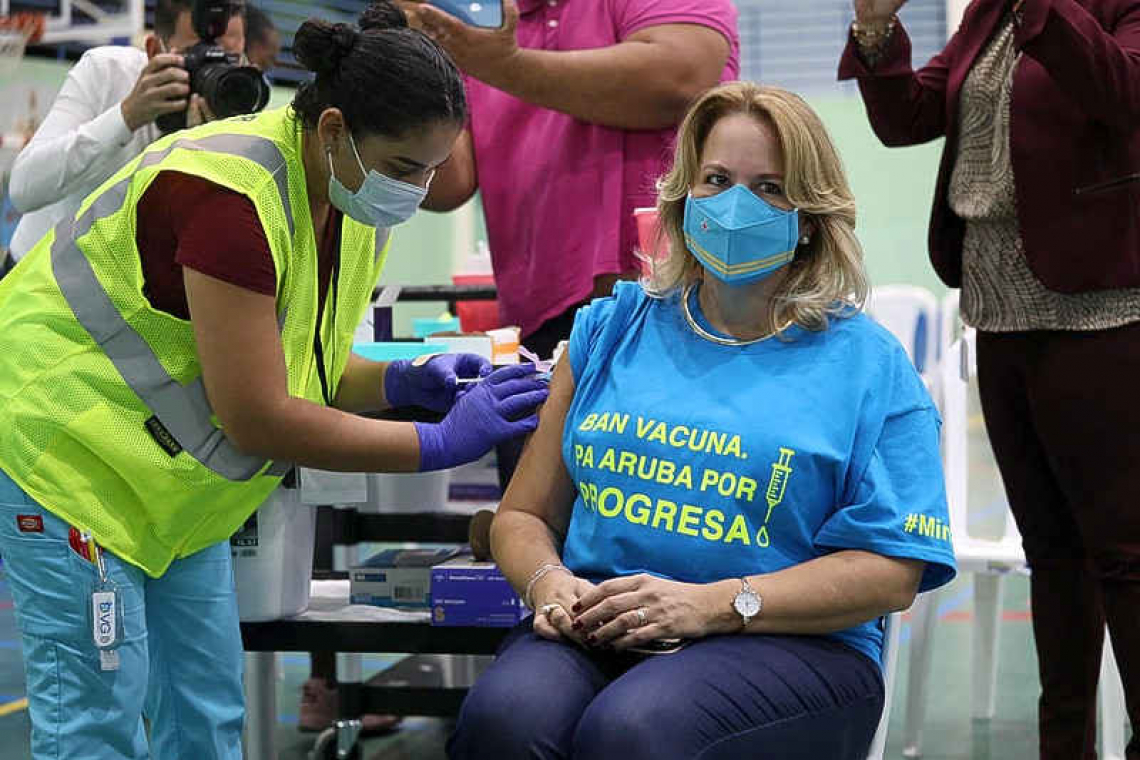 Aruba prime minister  gets her vaccination