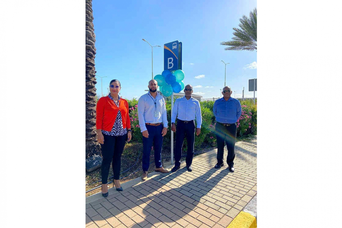 New bus stop at  Curaçao’s airport