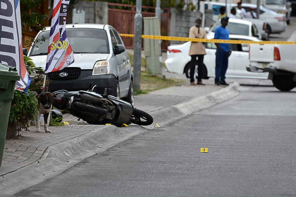 Multiple shots fired  at man on a scooter