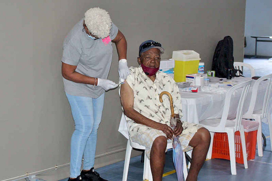 Second dose Moderna vaccine  being administered in Statia