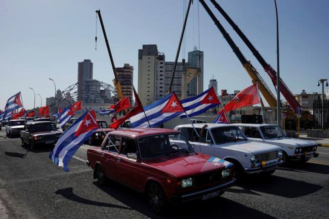       Cubans stage caravan to protest  US trade embargo, sanctions