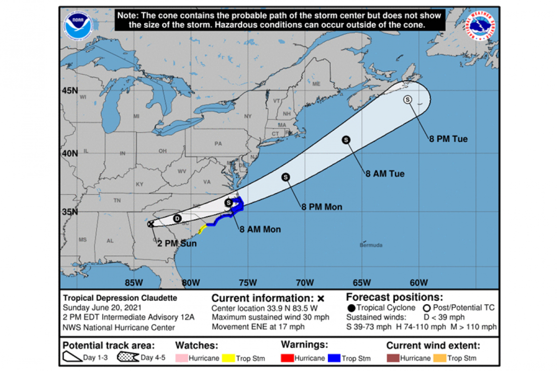 Tropical Depression Claudette Intermediate Advisory Number 12A