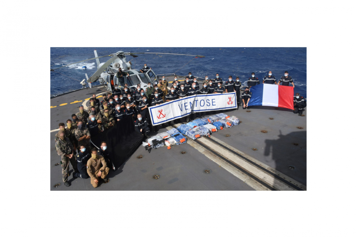 Frigate ‘Ventôse’ seizes  550 kilograms cocaine