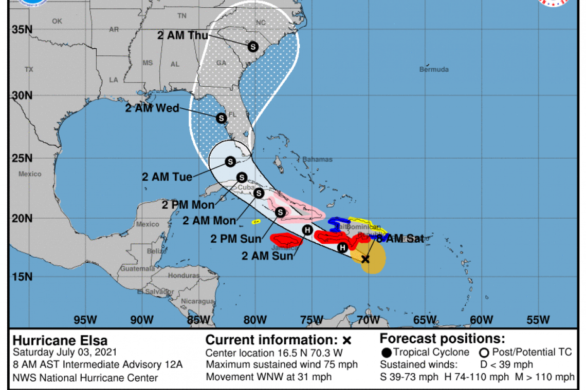 Hurricane Elsa Intermediate Advisory Number 12A