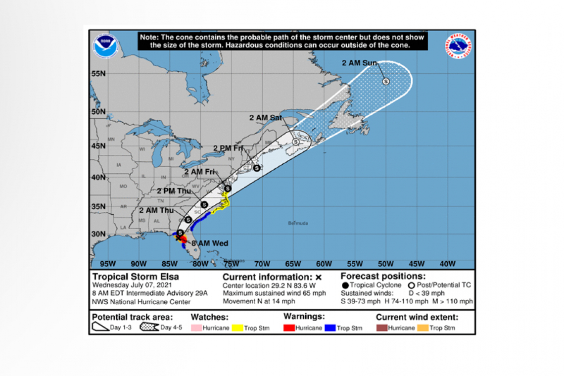 ...ELSA APPROACHING THE NORTHERN FLORIDA GULF COAST...