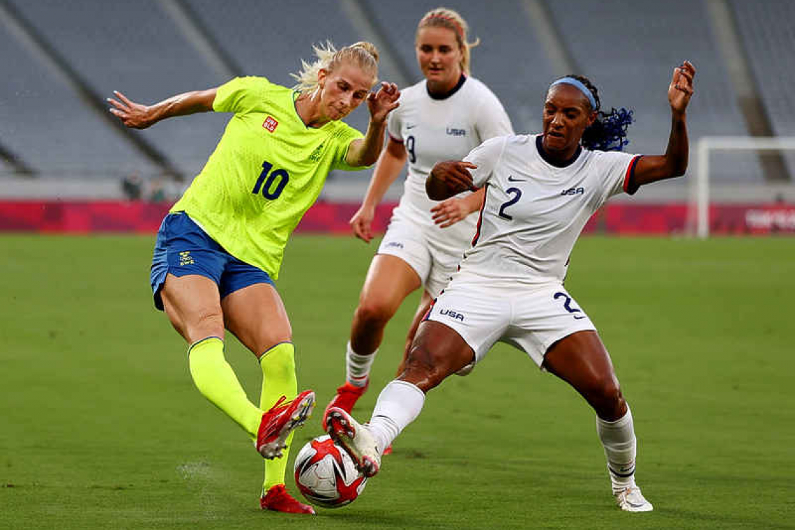 Sweden women end U.S. unbeaten run, Dutch put 10 past Zambia