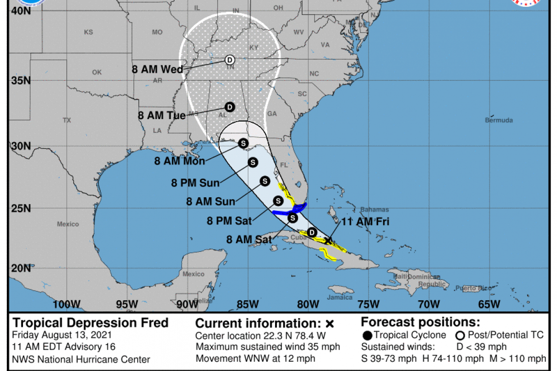 Tropical Depression Fred Advisory Number 16