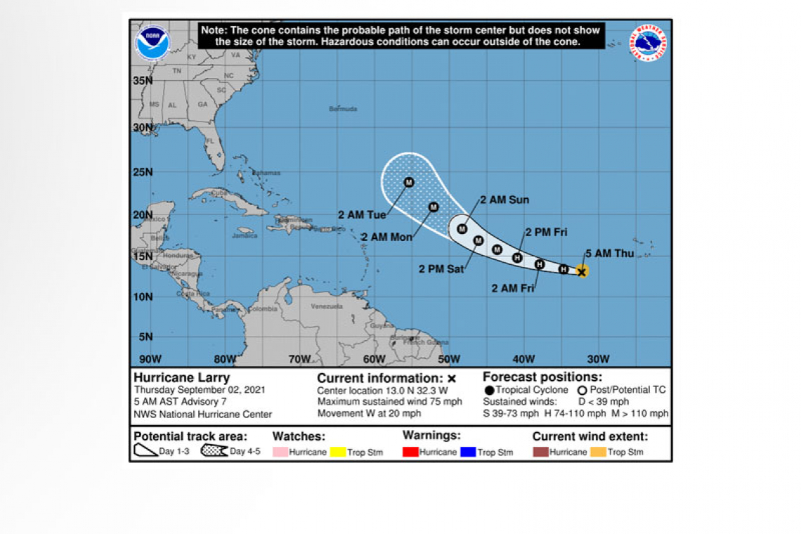 ...LARRY BECOMES A HURRICANE OVER THE EASTERN TROPICAL ATLANTIC...