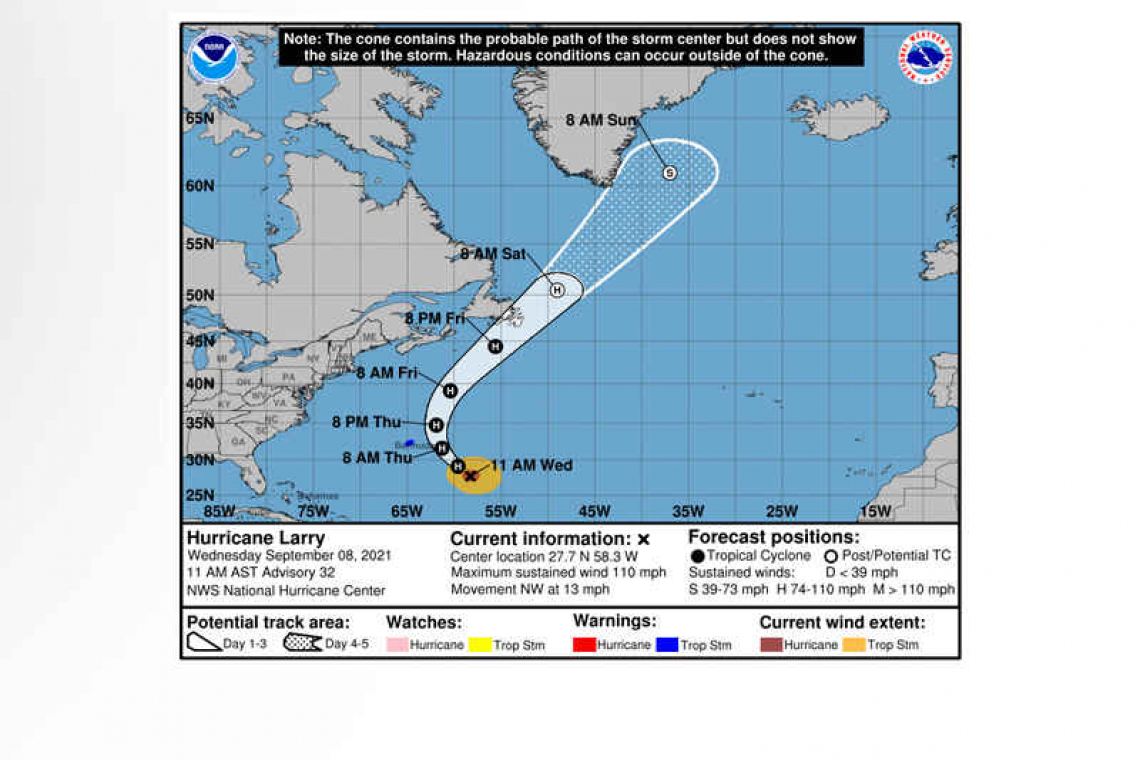 ...LARRY STILL A LARGE AND POWERFUL HURRICANE...