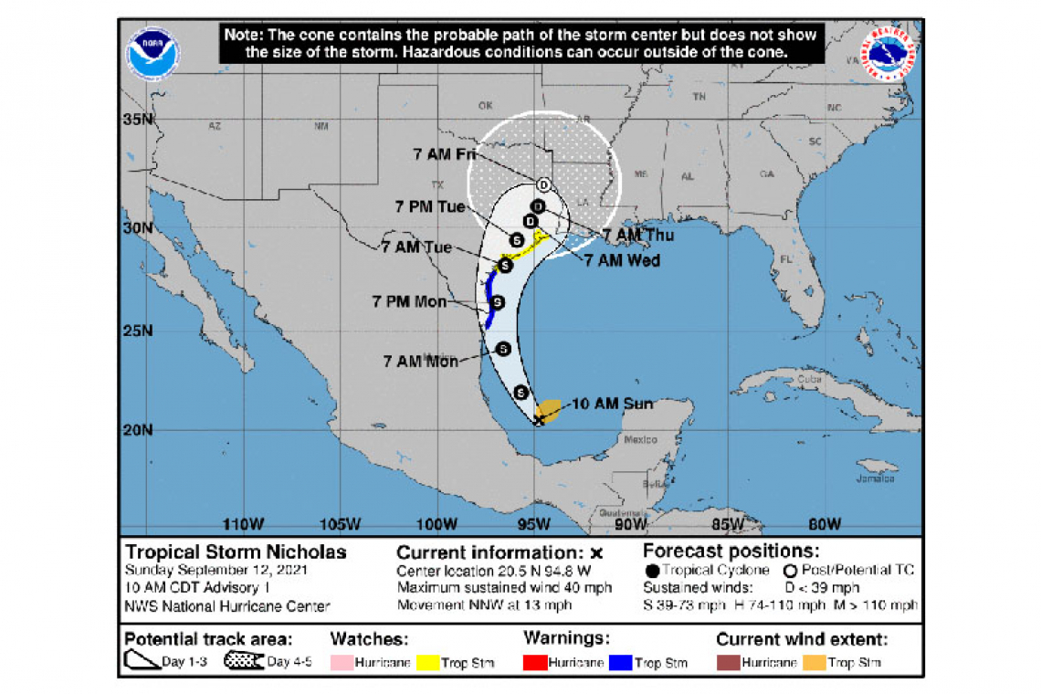 ...TROPICAL STORM NICHOLAS FORMS IN THE SOUTHWESTERN GULF OF MEXICO...