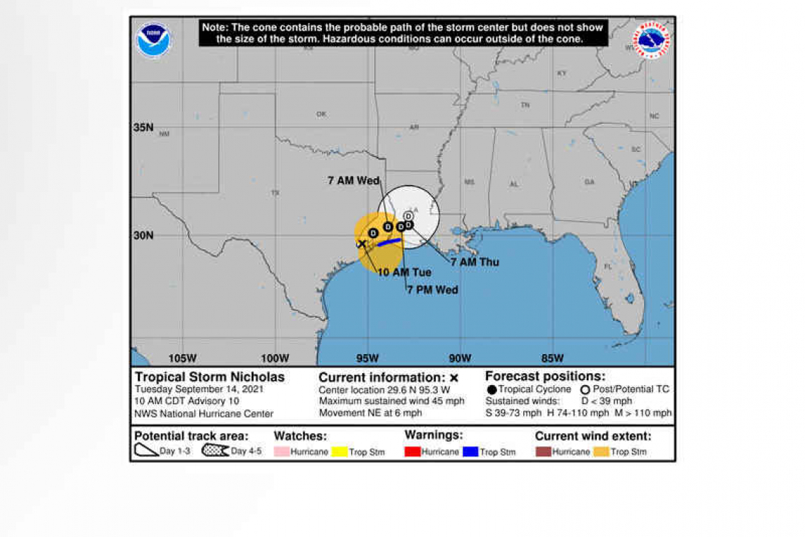 ...NICHOLAS MOVING SLOWLY ACROSS THE HOUSTON METROPOLITAN AREA...