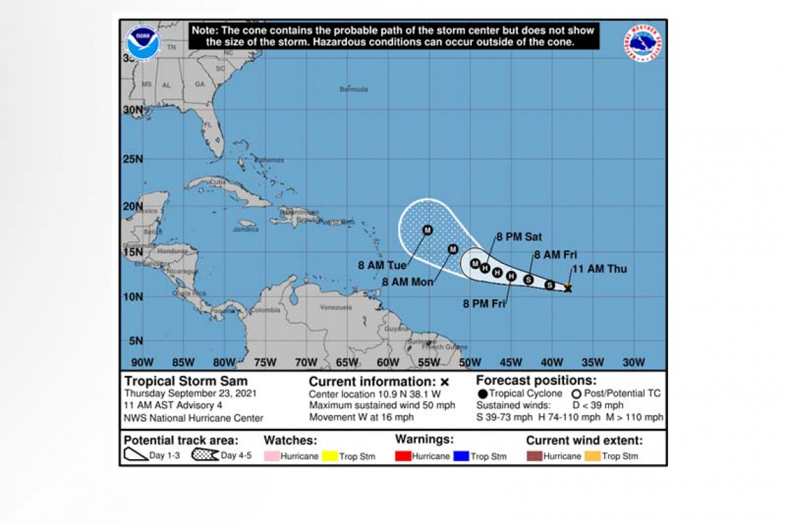 ...DEPRESSION STRENGTHENS INTO TROPICAL STORM SAM, THE 18TH NAMEDSTORM OF THE SEASON...