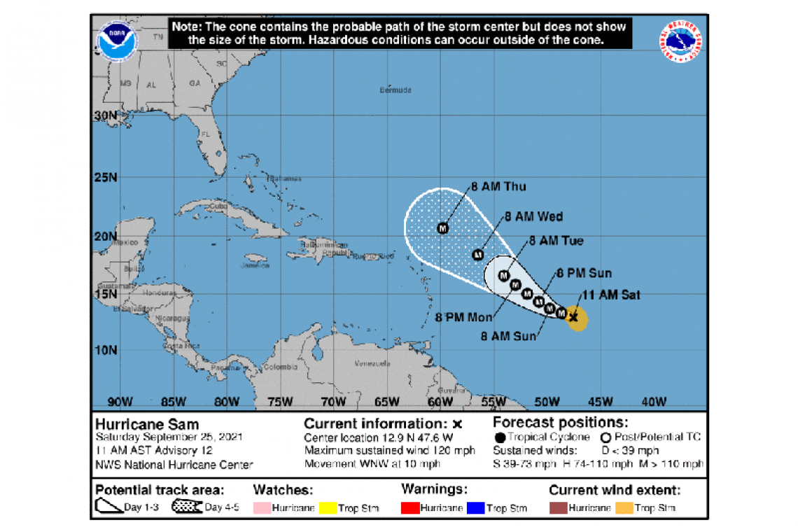 ...SMALL BUT DANGEROUS SAM NOW A MAJOR HURRICANE...  ...SOME ADDITIONAL STRENGTHENING EXPECTED THIS WEEKEND...