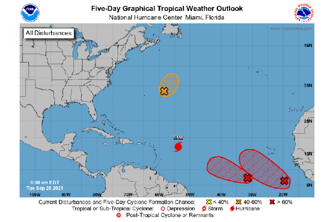 Tropical Weather Outlook 800 AM EDT Tue Sep 28 2021