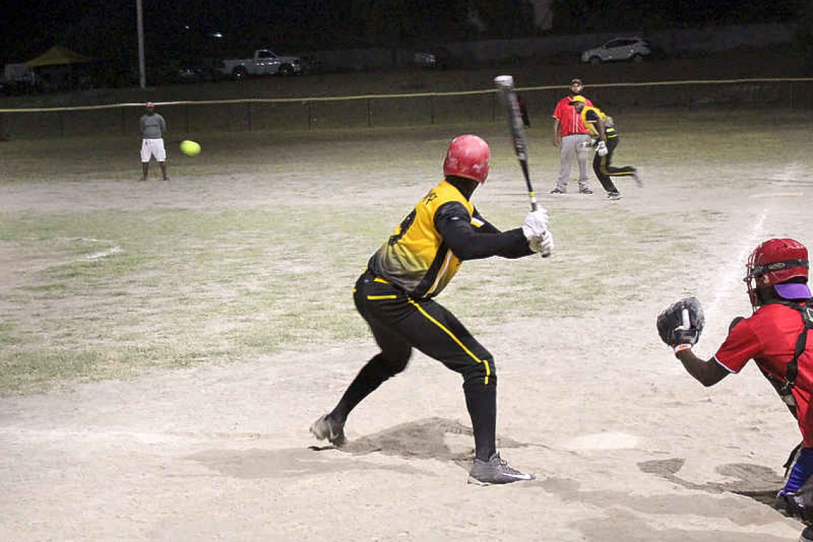 Golden Rays Force game 3 in Statia softball semifinals