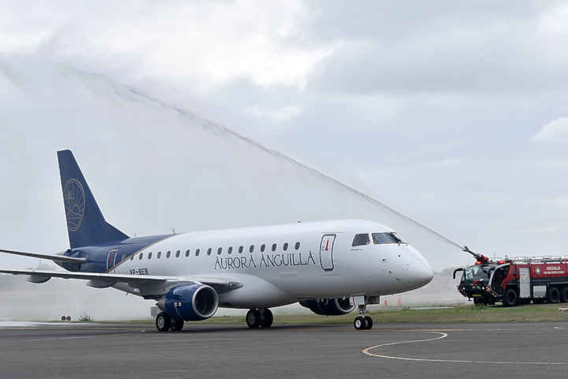 Aurora Anguilla airline makes first  non-stop flight to Anguilla from US